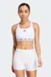 adidas White Medium Support Techfit Powerreact Bra - Image 1 of 1