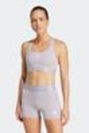 adidas Grey Medium Support Techfit Powerreact Bra - Image 1 of 1