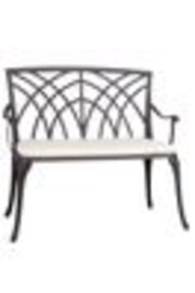 Charles Bentley Black Garden 2 Seater Cast Aluminium Bench - Image 1 of 1