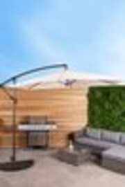 Charles Bentley Cream 3m Hanging Banana Cantilever Garden Umbrella - Image 1 of 1