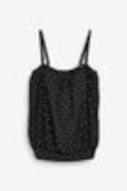 Black Spot Blouson Tankini Top - Image 1 of 1