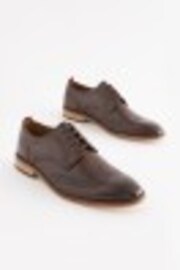 Brown Wide Fit Contrast Sole Leather Brogues - Image 1 of 1