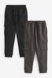 Black/Grey Slim Fit Slim Cargo Joggers 2 Pack (3-16yrs) - Image 1 of 1
