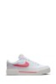 Nike White/Coral Court Legacy Lift Platform Trainers - Image 1 of 1