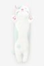 White/Blue Kawaii Cat Squidge Cushion - Image 1 of 1