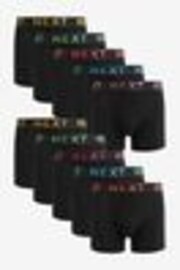 Black Bright Ombre Text Waistbands 10 pack A-Front Boxers - Image 1 of 1