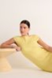 Lemon Yellow Short Sleeve Textured Column Jersey Dress - Image 1 of 1