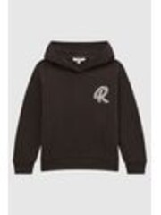 Reiss Chocolate Cade Junior Relaxed Garment Dyed Logo Hoodie - Image 1 of 1