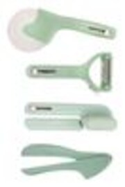 Fusion Green Set of 4 Can Opener, Multi Peeler, Pizza Cutter and Garlic Press - Image 1 of 1