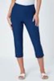 Roman Dark Blue Ground Petite Cropped Stretch Capri Trousers - Image 1 of 1