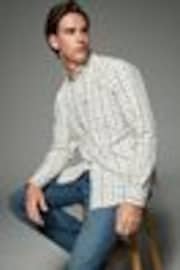 Ecru Cream Tattersall Check Regular Fit Easy Iron Button Down Oxford Shirt - Image 1 of 1
