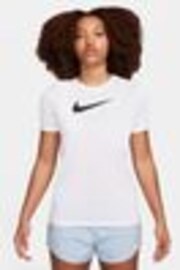Nike White Dri-FIT Graphic Swoosh Short Sleeve T-Shirt - Image 1 of 1