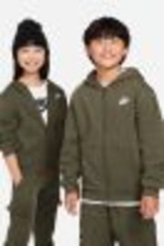 Nike Dark Khaki Club Fleece Zip Through Hoodie - Image 1 of 1