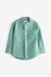 Green Grandad Collar Linen Mix Shirt (3mths-7yrs) - Image 1 of 1