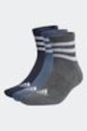 Azul - adidas 3-Stripes Cushioned Sportswear Mid Cut Socks 3 Pairs - Imagen 1 de 1