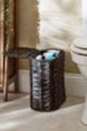 Black Plastic Wicker Storage Basket - Image 1 of 1