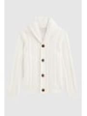 Reiss Ecru Ashbury Senior Cable Knitted Cardigan - Image 1 of 1