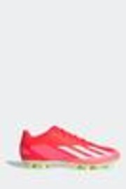 adidas Red/White Football X Crazyfast Club Flexible Ground Adult Boots - Image 1 of 1