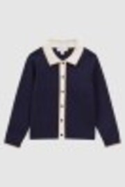 Reiss Navy Helena Embellished Knitted Cardigan - Image 1 of 1