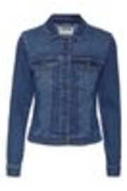 NOISY MAY Navy Blue Fitted Denim Jacket - Image 1 of 1