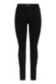 PIECES Black High Waist Jeggings With Linen - Image 1 of 1