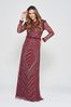 Pinko embroidered tiered maxi self dress