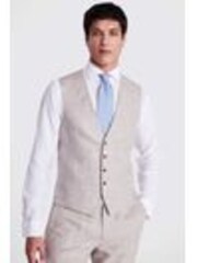 MOSS Natural Oatmeal 100% Linen Waistcoat - Image 1 of 1