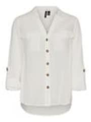 VERO MODA White Tortoise Button Stripe Shirt - Image 1 of 1