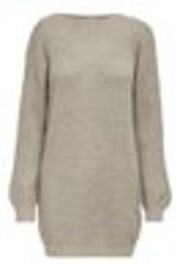 JDY Natural Slash Neck Knitted Mini Jumper Dress - Image 1 of 1
