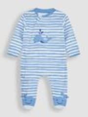 Wal, blau - JoJo Maman Bébé Schlafanzug mit Applikation und Reißverschluss - Bild 1 von 1