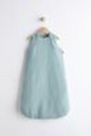 Blue Muslin 1 Tog Baby 100% Cotton Sleep Bag - Image 1 of 1