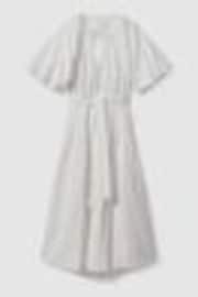 Reiss White Alice Petite Lyocell Blend Puff Sleeve Midi Dress - Image 1 of 1