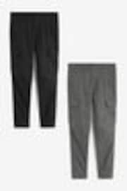 Gris Noir/anthracite - Slim Fit (Slim Fit) - Lot de 2 pantalons cargo stretch en coton - Image 1 de 1
