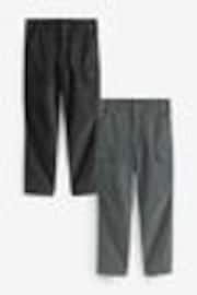 Schwarz/Anthrazit - Gerade Passform - Stretch-Cargohose mit hohem Baumwollanteil, 2er-Pack - Bild 1 von 1