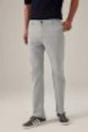 Light Grey Slim Fit Premium Laundered Stretch Chinos Trousers - Image 1 of 1