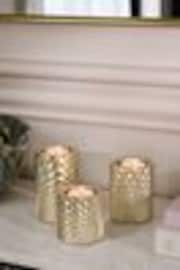 Set of 3 Gold Hex Tiered Tea Light Candle Holders - Image 1 of 1