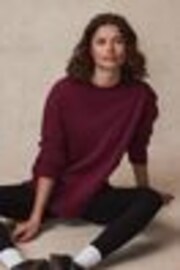 Burgundy Berry Red Relaxed Fit Essentials Longline Sweatshirt - Image 1 of 1
