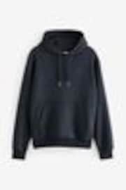 Bleu marine - Sweat-shirt coupe classique en tissu de jersey riche à capuche - Image 1 de 1