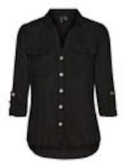 VERO MODA Black Tortoise Button Stripe Shirt - Image 1 of 1