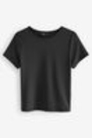 Noir - T-shirt slim en polyéthylène doux au toucher à manches courtes - Image 1 de 1