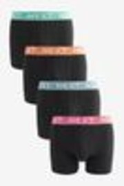 Black Bright Silver Marl Waistband 4 pack A-Front Cotton Rich Boxers - Image 1 of 1