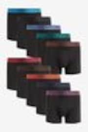 Black Rich Red/Blue Metallic Texture Waistband 10 pack A-Front Boxers - Image 1 of 1