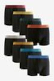 Black Green/Blue Texture Waistband A-Front Boxers 8 Pack - Image 1 of 1