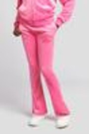 Juicy Couture Dark Pink Girls Diamanté Bootcut Joggers - Image 1 of 1