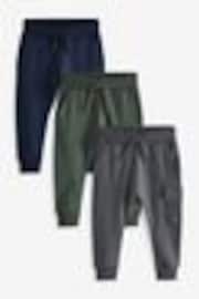 modra/Temna zelena/Oglje siva - Super Skinny Utility Joggers 3 Pack (3mths-7yrs) - Slika 1 iz 1