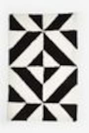 Black Geo Pattern 100% Cotton Bath Mat - Image 1 of 1