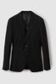 Reiss Black Kin Single-Breasted Linen Suit Blazer Slim Fit - Image 1 of 1