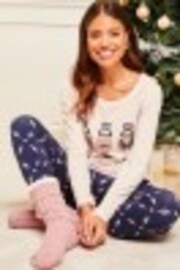Lipsy Pink Nutcracker Christmas Long Sleeve Pyjama Set - Image 1 of 1