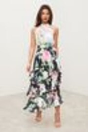 Lipsy BlackNude Printed Tiered Halter Midi Dress - Image 1 of 1