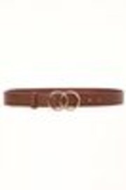 Lipsy Brown Embossed Ring Belt - Image 1 of 1